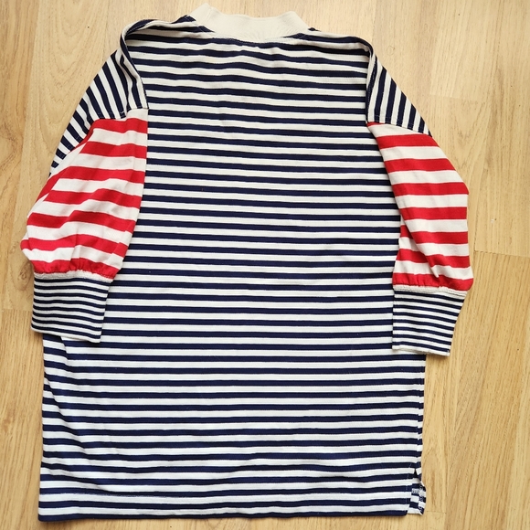 Vintage LEVI'S top, navy blue, red white stripes. Size L. Crew Neck Tshirt - Picture 4 of 5